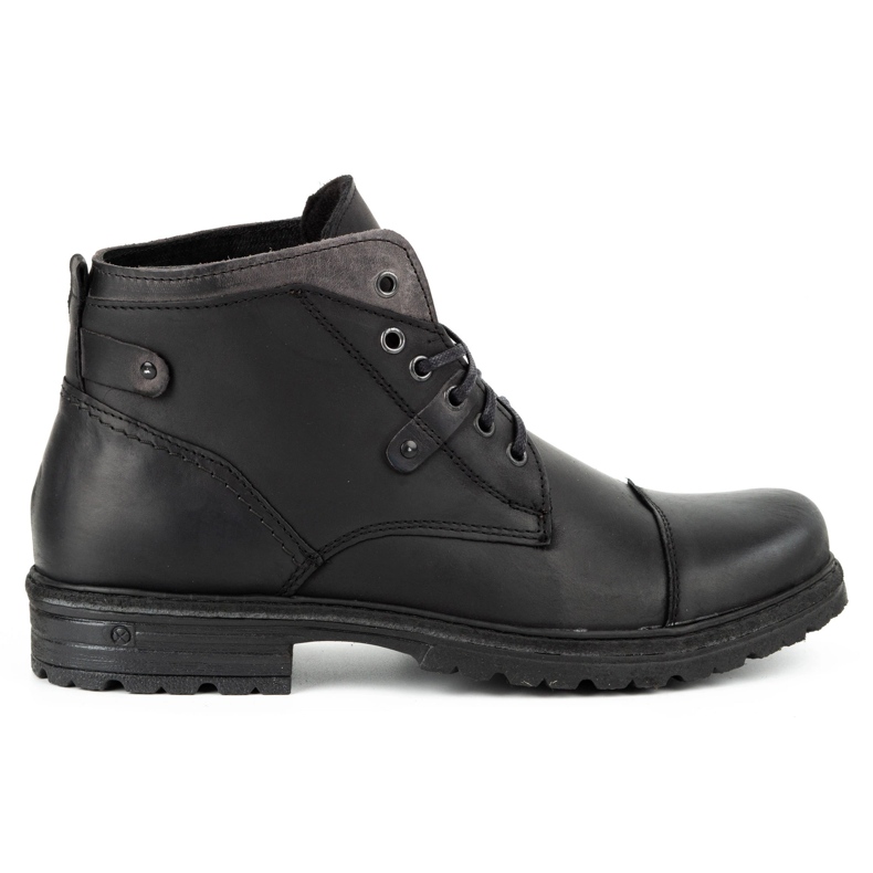 Polbut Black men's winter shoes C15F