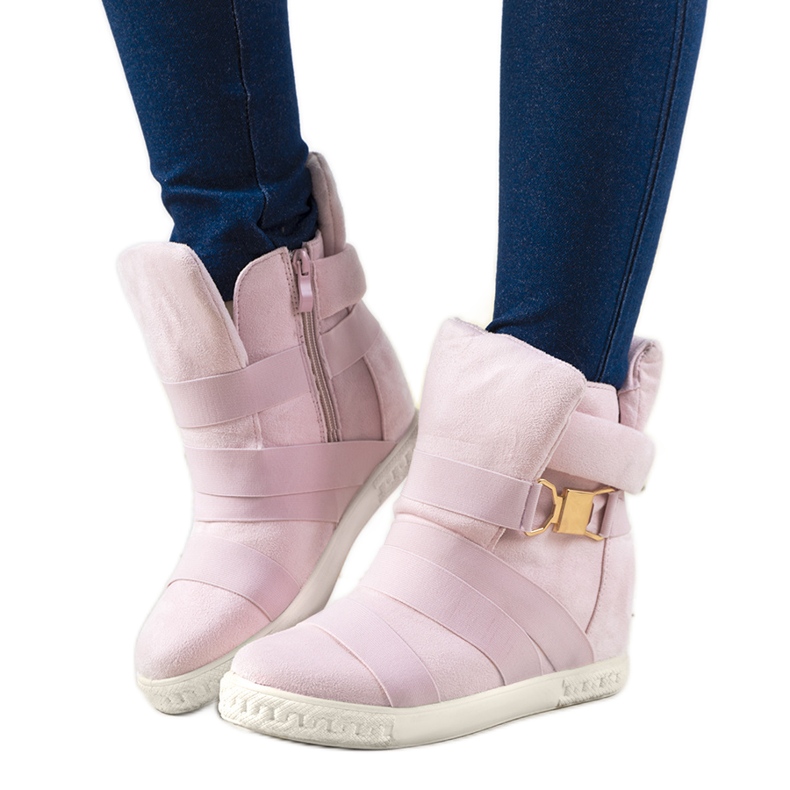 Pink wedge sneakers