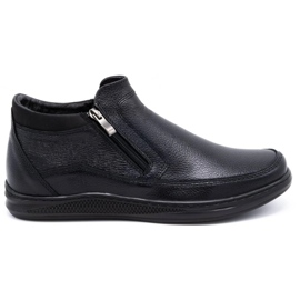 Polbut Men's winter shoes K30F black fleece