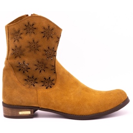 Olivier Comfortable Janet red openwork boots orange Olivier Comfortable Janet red openwork boots orange