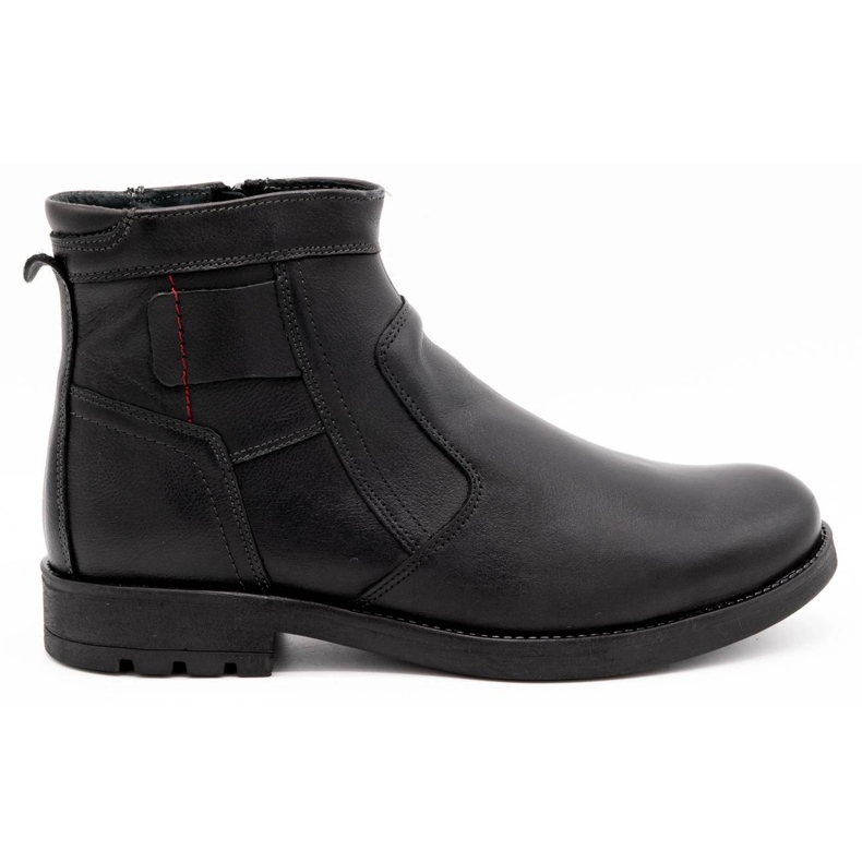 Olivier Men's winter leather ankle boots 302MP black