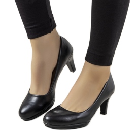 Black pumps on a stiletto heel made of eco-leather Fink