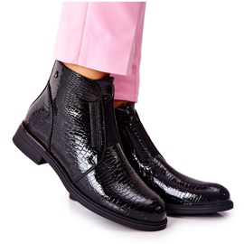 Lacquered Boots On High Heel Sergio Leone BT400 Black