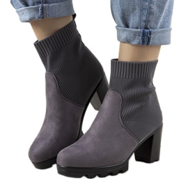 Gray boots with a sock upper from Soria grey