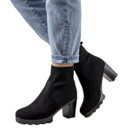 Black boots with a sock upper from Soria