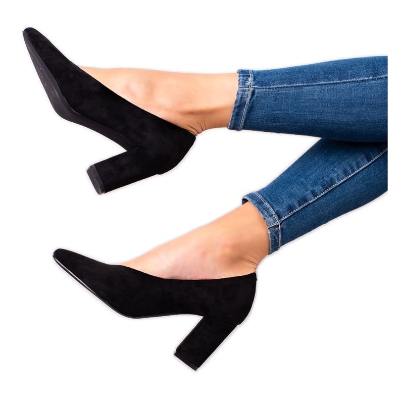 VINCEZA suede pumps black