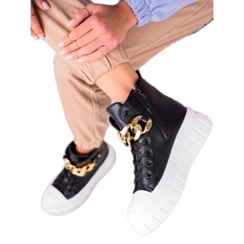 Seastar High-top Sneakers With Chain black Seastar High-top Sneakers With Chain black