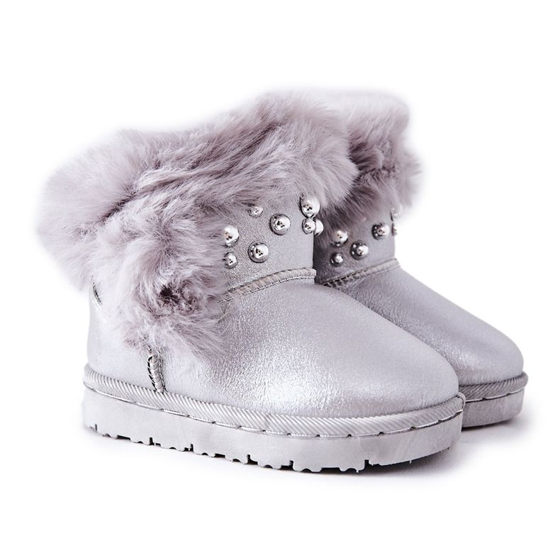 FR1 Children's Snow Boots Warmed With Fur Silver Bonni FR1 Children's Snow Boots Warmed With Fur Silver Bonni