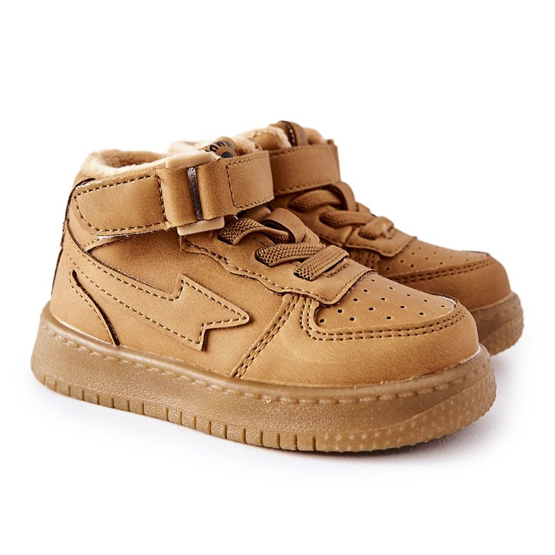 PA1 Children's High Warm Sport Shoes Camel Clafi brown