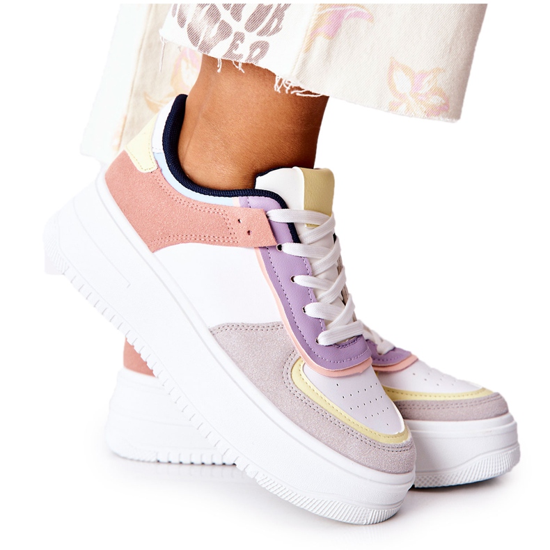Sport Shoes Sneakers On The Platform White and Yellow Freedom multicolored Sport Shoes Sneakers On The Platform White and Yellow Freedom multicolored
