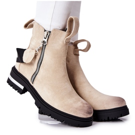 PS1 Insulated boots with a zipper Beige Cortona