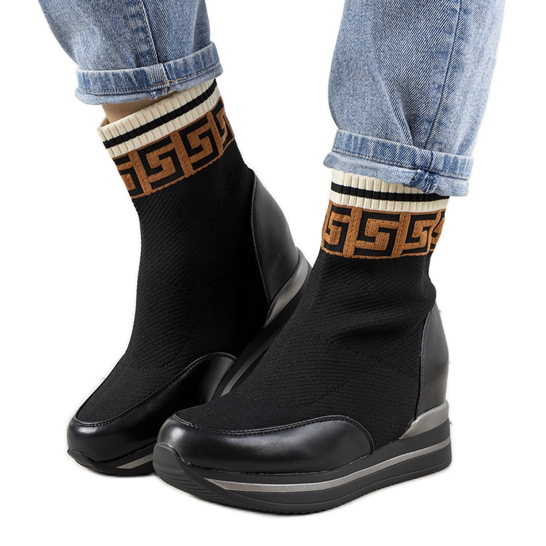 Black wedge sneakers Wanda