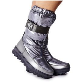 S.Barski Women's High Warm Snow Boots Gray Eunousa silver grey