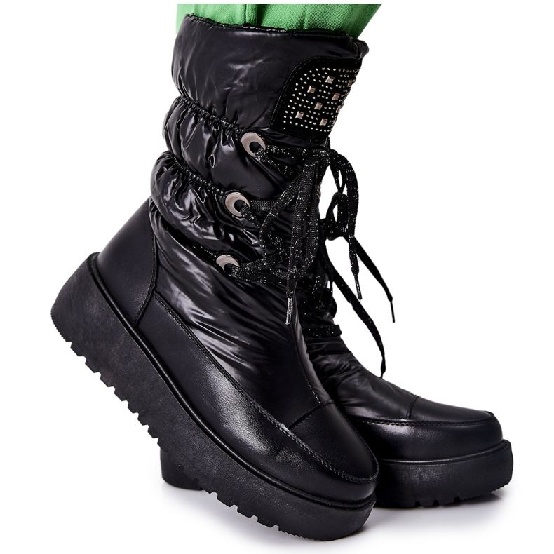 S.Barski Women's Black Warm Snow Boots Chardonnay S.Barski Women's Black Warm Snow Boots Chardonnay