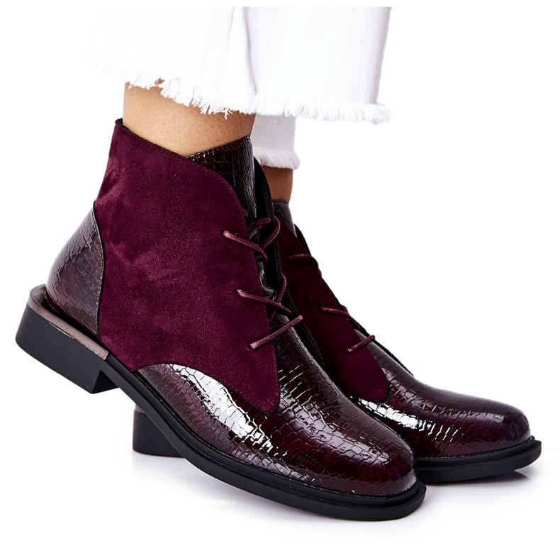 Suede Warm Boots Sergio Leone BT401 Burgundy claret