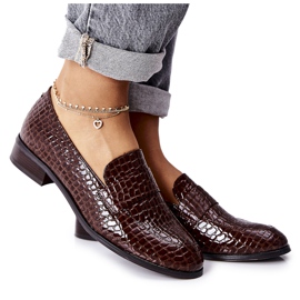 Vinceza Lacquered shoes with an animal pattern of brown linen Vinceza Lacquered shoes with an animal pattern of brown linen