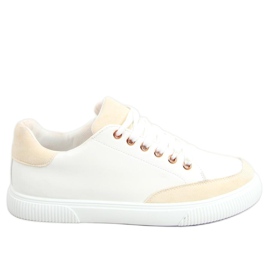 White women's sneakers 6110 Yellow