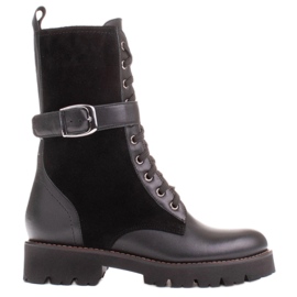 Marco Shoes Lace-up boots on a light sole 2118B black