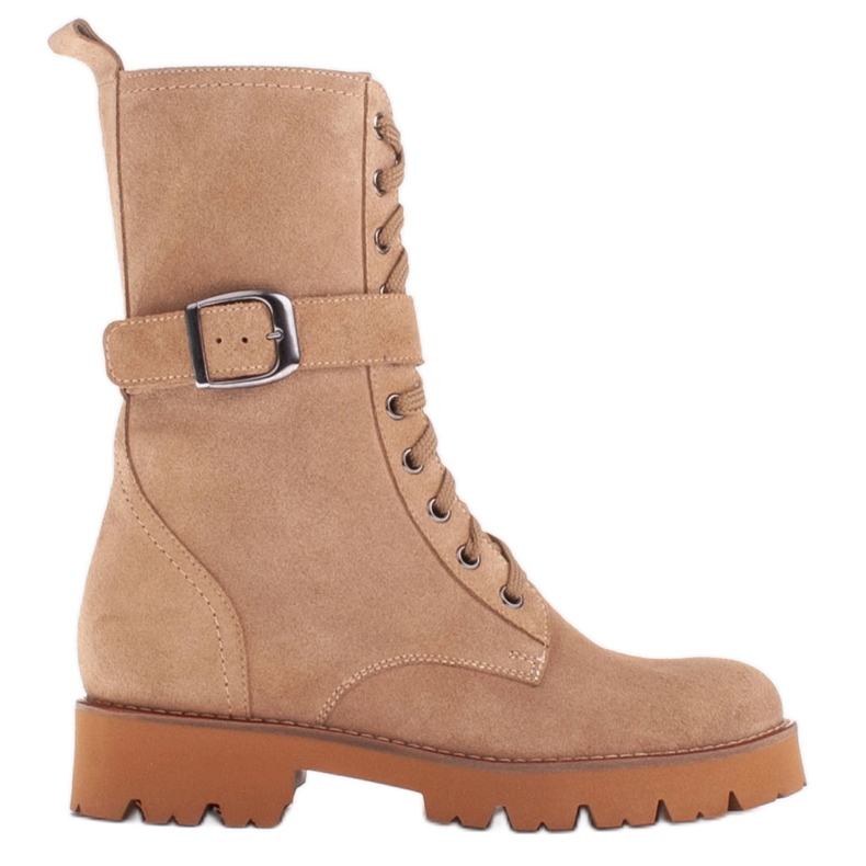 Marco Shoes Lace-up boots on a light sole 2118B beige