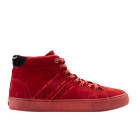 Red men's ankle-high Cross Jeans Raya sneakers