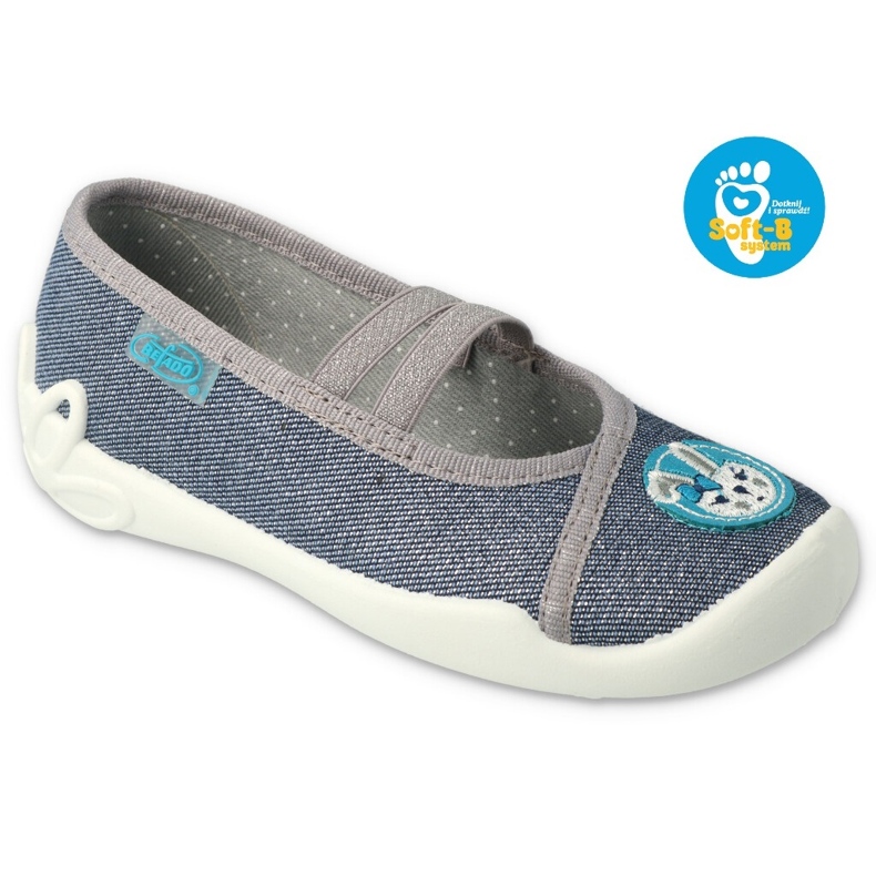 Befado children's slippers 116x298 with application navy blue grey