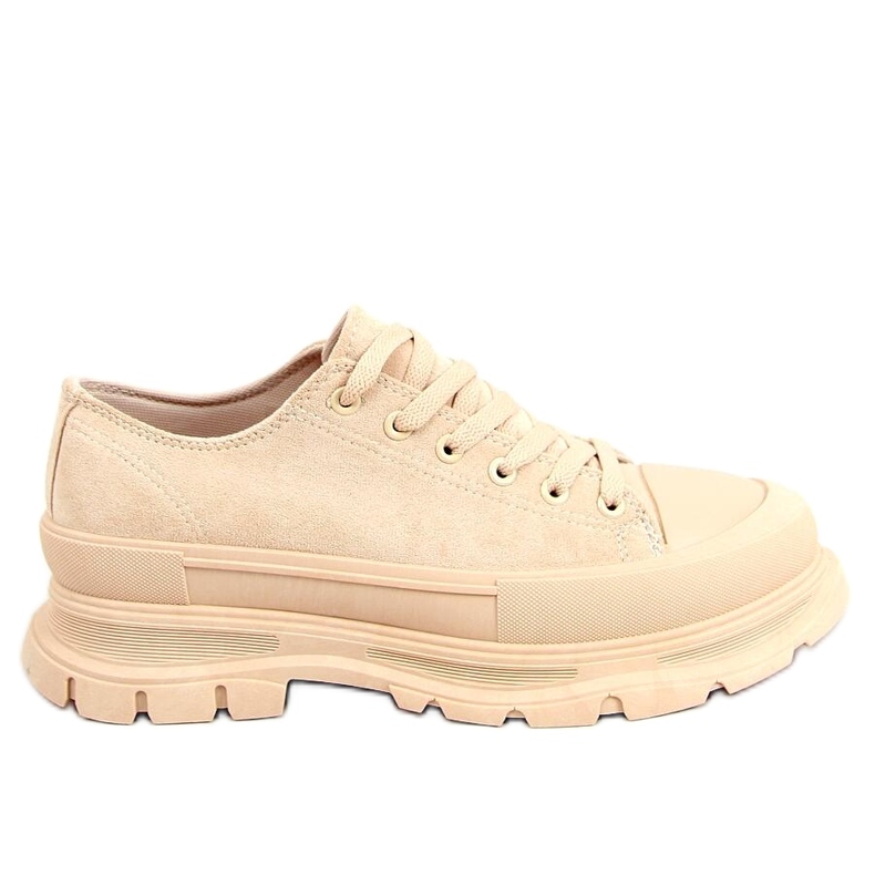 Lily Beige high-soled sneakers