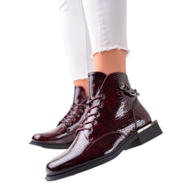 Elegant varnished boots by Sergio Leone claret