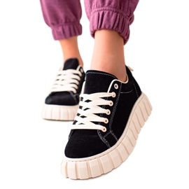 Sweet Shoes Suede Sneakers On The Platform black
