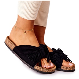 FW1 Black Taryne Cork Sole Flip-Flops