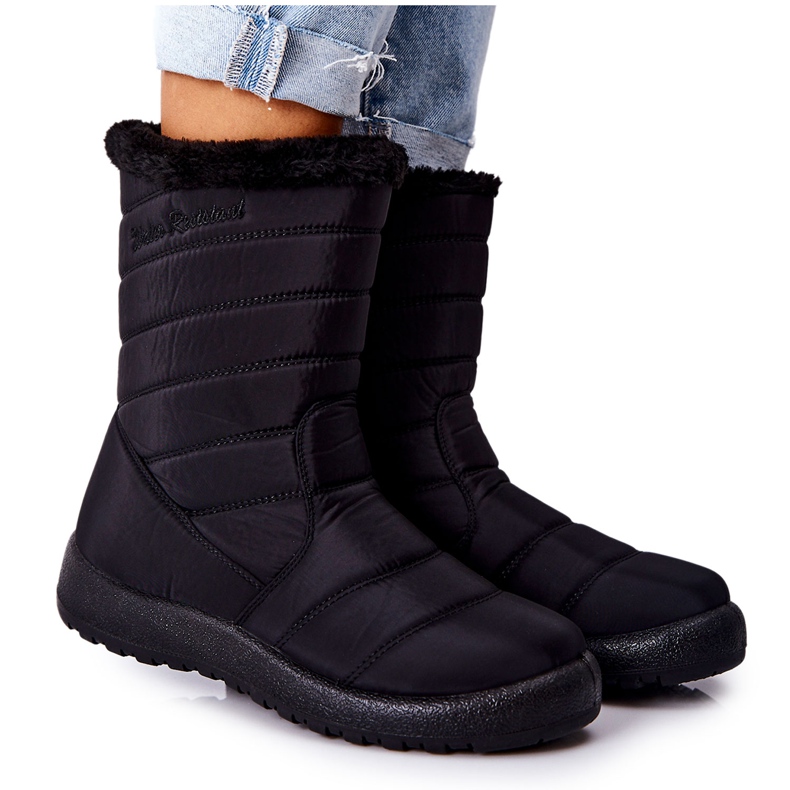 High Women's Black Warm Snow Boots Luxina High Women's Black Warm Snow Boots Luxina
