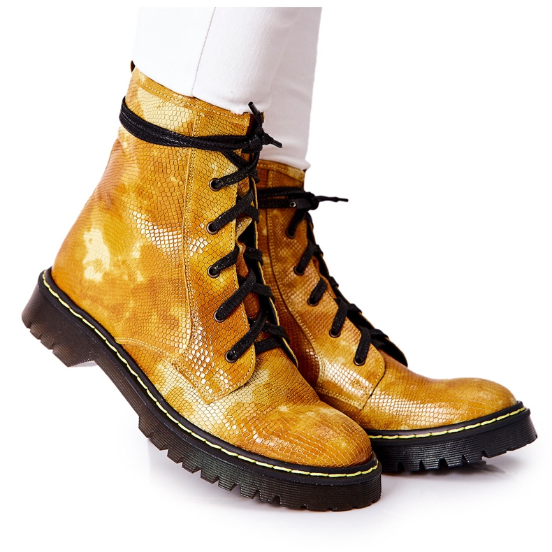 Women's Boots Glany Workers Maciejka Yellow 01609-47