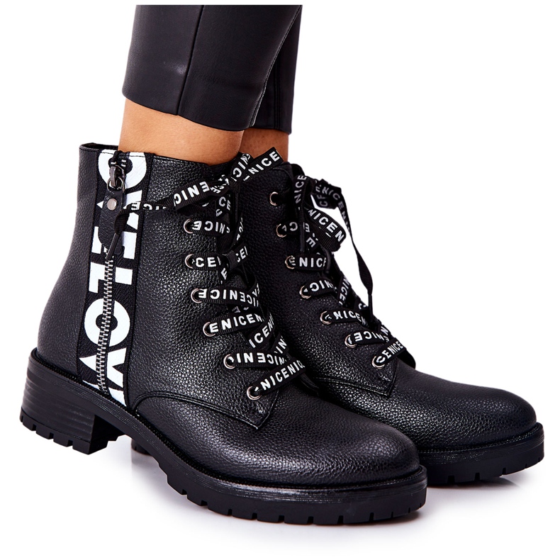 POTOCKI Leather Boots Workers On Black Henri Zipper