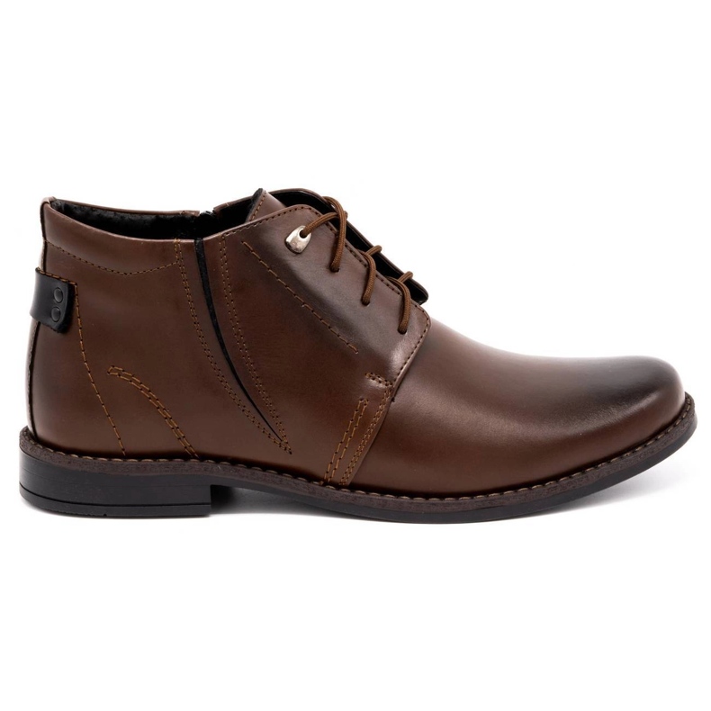 Olivier Men's winter leather boots 336LU brown Olivier Men's winter leather boots 336LU brown