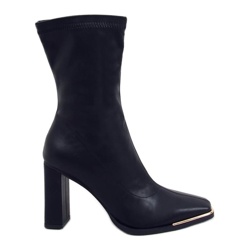 Luna Black high-heeled boots