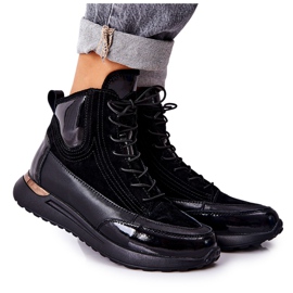 POTOCKI Black Chocci Black Leather Sports Sneakers