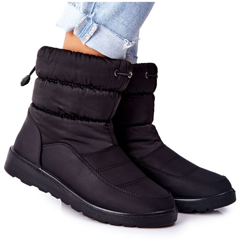 Vinceza Cathy's Black High Slip-On Snow Boots