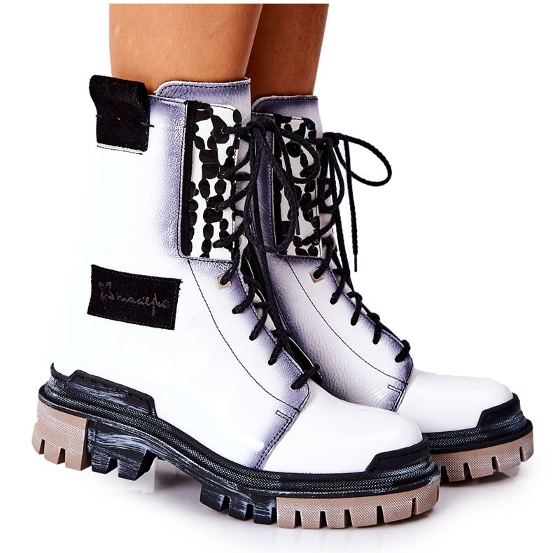Leather Booties Warm Boots Maciejka White 05113-11 black