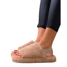 TRENDI Brown Slippers On An Eraser