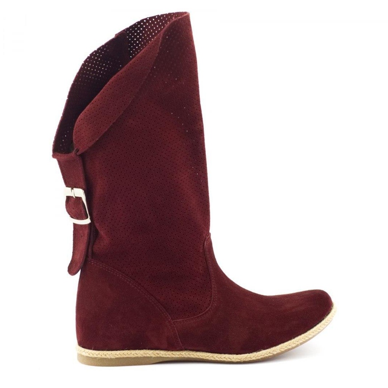 Olivier Openwork boots Elena Burgundy claret