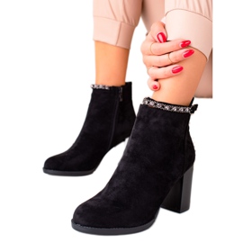 TRENDI Elegant suede high-heeled boots black