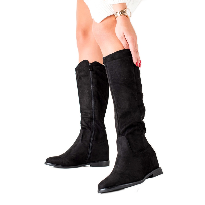 TRENDI Classic Wedge Boots black