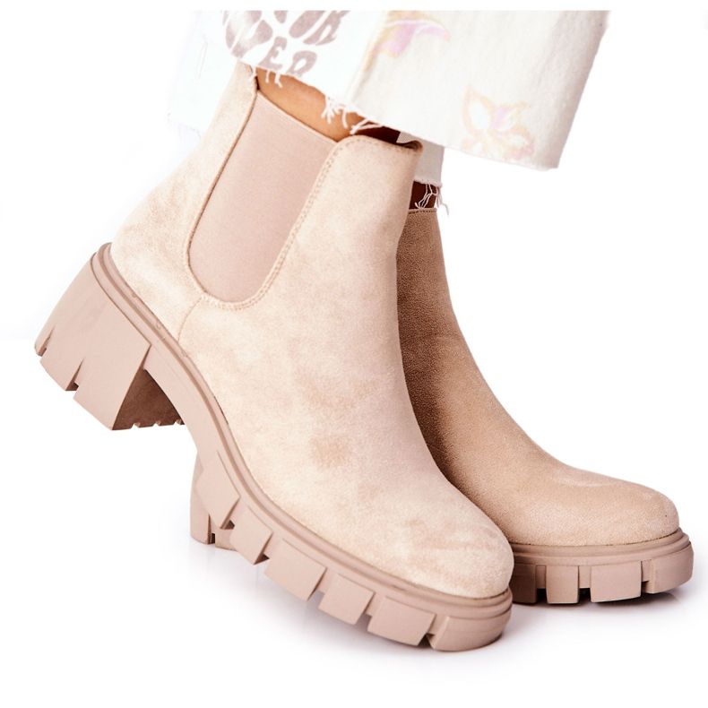 PS1 Warm Boots On High Heels Beige Madge