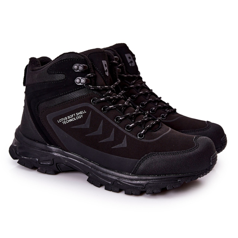 PE1 Warm Men's Sport Shoes Tied Black Belfort
