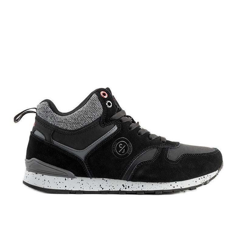 Men's black sneakers Cross Jeans Merle grey
