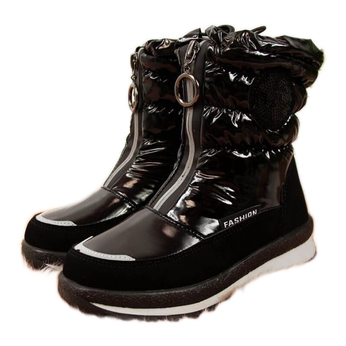 Waterproof snow boots Jr EVE323A black white