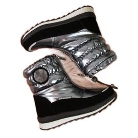 Miss Waterproof snow boots Jr EVE323B silver black Miss Waterproof snow boots Jr EVE323B silver black