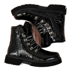 Patent leather boots Jr EVE320A black