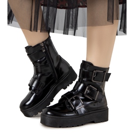 Black ankle boots on the Austin platform