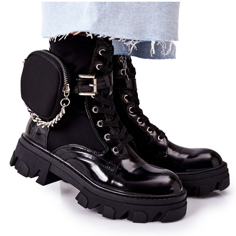 Women's insulated workers with kidney and chain black