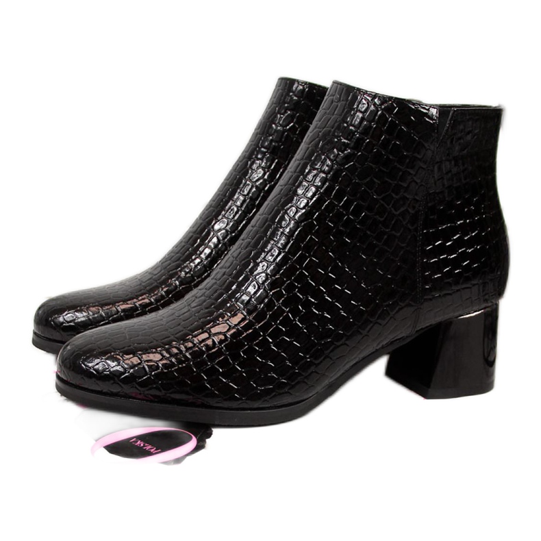 High-heeled boots with snake skin Potocki W WOL30A black